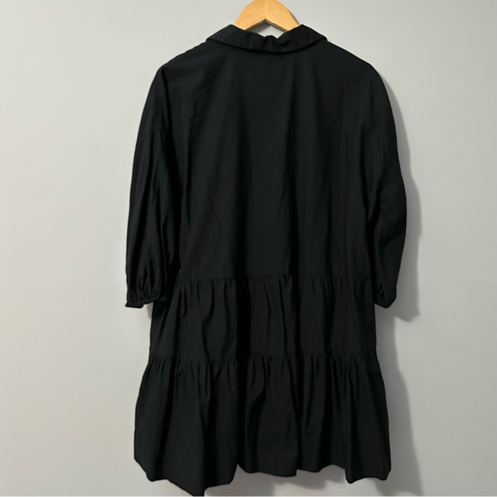 Free People Misha Mini Dress Black Small Fairycore Babydoll Tiered Boho Chic - Picture 3 of 14